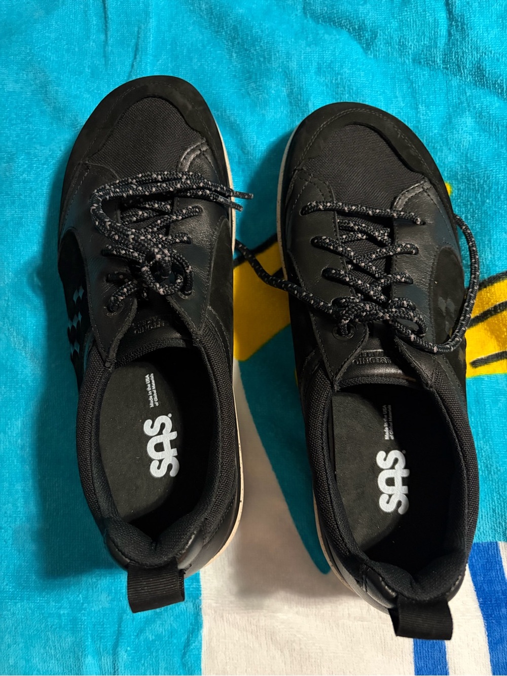 SAS men's Black Lace-Up Athletic Sneakers